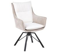 Dining Chair Swivel ANNEBERG Chenille Off-White/ Beige