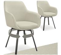 tectake Alicon Set of 2 Greige Dining Chair - Grey - Wilko