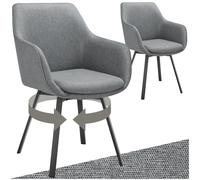 Tectake Dining Chair Alicon - Swivel Armchair With Padding And Continuous Backrest - Anthracite