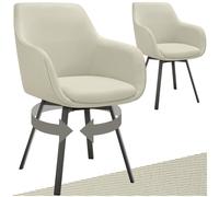 Tectake Dining Chair Alicon - Swivel Armchair With Padding And Continuous Backrest - Greige, Set Of 6
