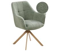 Dining Chair Swivel HAYDEN Boucle Light Green