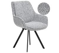 Dining Chair Swivel MARCELLUS Boucle Black/ White