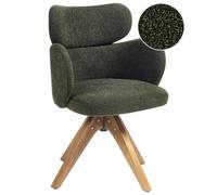 Dining Chair Swivel MARCY Boucle Dark Green