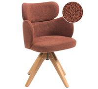 Beliani Dining Chair Swivel MARCY Boucle Orange, Orange