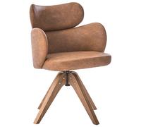 Dining Chair Swivel MARCY Faux Leather Brown