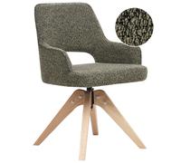 Beliani Dining Chair Swivel Moravia Boucle Green, Green