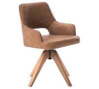 Dining Chair Swivel MORAVIA Faux Leather Brown