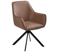 Dining Chair Swivel MORNAS Faux Leather Brown