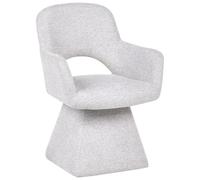 Beliani Dining Chair Swivel Vallby Fabric Light Grey