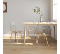Dining Chair Transparent PET Seat Metal Legs 46x52x84 cm Ergonomic Curved Pairx2