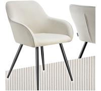 Tectake Marilyn Dining Chair Cream And Black Set Of 2, Cream