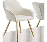 Tectake Marilyn Dining Chair Cream And Gold Set Of 6, Cream