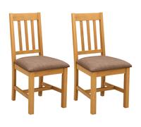 Dining Chair VENLO 2 pcs Solid Oak Wood Comfortable Seating Modern Room vidaXL