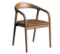 Dining Chair Walnut Brown Finished Wood Dining Chair Armchair Upholstered Mid-Century Modern Accent Chair For Dining Room Kitchen With Backrests(Size:55x52x79cm)