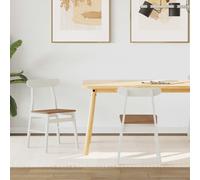 vidaXL Dining Chair 2 pcs White and Natural 43 x 44.5 x 77 cm