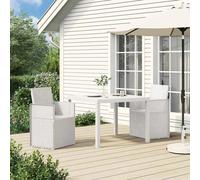 Dining Chair White PP 53x47x88.5cm Flip-Back Stackable Outdoor Weatherproof 2pc