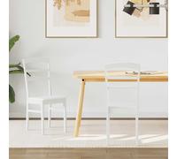Dining Chair White Solid Rubberwood 36x45.5x93.5cm Vintage Lacquered Comfy