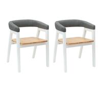Dining Chairs 2 pcs Solid Rubber Wood Furniture Indoor Seating Modern vidaXL