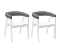 Dining Chairs 2 pcs Solid Rubber Wood Furniture Indoor Seating Modern vidaXL