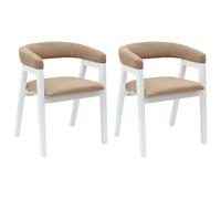 vidaXL Dining Chairs 2 pcs Natural 54 x 57 x 73 cm Solid Rubber Wood
