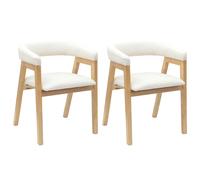 vidaXL Dining Chairs 2 pcs Natural 54 x 57 x 73 cm Solid Rubber Wood