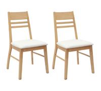 vidaXL Dining Chairs 2 pcs Natural 43 x 54 x 89 cm Solid Rubber Wood