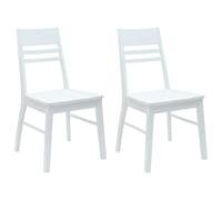 vidaXL Dining Chairs 2 pcs White 43 x 54 x 89 cm Solid Rubber Wood
