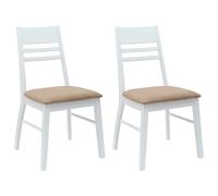 Dining Chairs 2 pcs Solid Rubber Wood Kitchen Furniture Modern Seating vidaXL