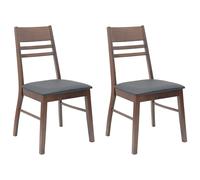 Dining Chair Set Solid Rubber Wood Light Brown 43x54x89cm Modern Minimal Design