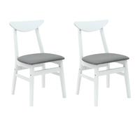vidaXL Dining Chairs 2 pcs White 42 x 47.5 x 81 cm Solid Rubber Wood