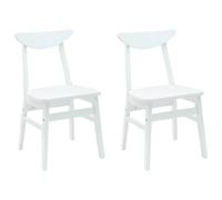 Dining Chairs 2 pcs Solid Rubber Wood Kitchen Seating Modern Furniture vidaXL