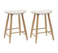 vidaXL Dining Chairs 2 pcs Natural 46 x 37 x 63 cm Solid Rubber Wood