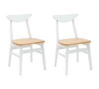 Dining Chairs 2 pcs Solid Rubber Wood Kitchen Seating Modern Furniture vidaXL