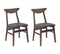 Dining Chairs 2pcs Light Brown Solid Rubber Wood 42x47.5x81cm Modern Sturdy