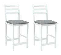 Dining Chairs Set of 2 Light Brown Solid Rubber Wood 40x47.5x99.5 cm Ergonomic.