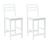 vidaXL Dining Chairs 2 pcs White 40 x 47.5 x 99.5 cm Solid Rubber Wood