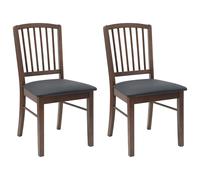 vidaXL Dining Chairs 2 pcs Natural 50 x 52.5 x 91 cm Solid Rubber Wood