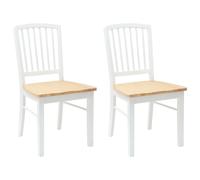 Dining Chairs 2 pcs Solid Rubber Wood Modern Seating Kitchen Minimalist vidaXL
