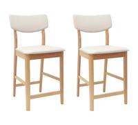 Dining Chairs 2 pcs Solid Rubber Wood Seating Kitchen Modern Room Home vidaXL