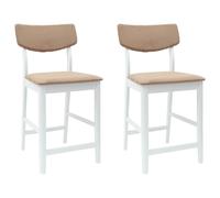 vidaXL Dining Chairs 2 pcs White 48 x 49 x 95 cm Solid Rubber Wood