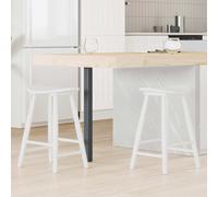 Dining Chairs 2 pcs White Solid Rubber Wood 46x37x63cm Mid-Century Tapered Legs.