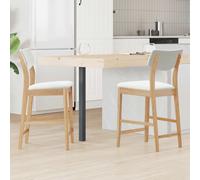 Dining Chairs 2pc Natural White Solid Rubber Wood 48x49x95cm Ergonomic High Back