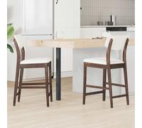 Dining Chairs 2pc Solid Rubber Wood Light Brown 48x49x95cm Ergonomic s Set