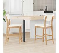 vidaXL Dining Chairs 2 pcs Natural 48 x 49 x 95 cm Solid Rubber Wood