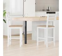 vidaXL Dining Chairs 2 pcs White 40 x 47.5 x 99.5 cm Solid Rubber Wood