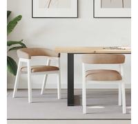 vidaXL Dining Chairs 2 pcs White 54 x 57 x 73 cm Solid Rubber Wood