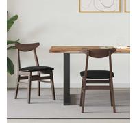 Dining Chairs 2pcs Light Brown Solid Rubber Wood 42x47.5x81cm Modern Sturdy