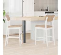 vidaXL Dining Chairs 2 pcs White 48 x 49 x 95 cm Solid Rubber Wood