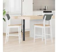 Dining Chairs 2pcs White/Natural Solid Rubberwood 48x49x95cm Ergonomic Comfort