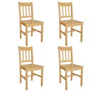 Dining Chairs 6pc Pine Wood White 41.5x45.5x85.5cm Solid Pine Ergonomic Set Seat
